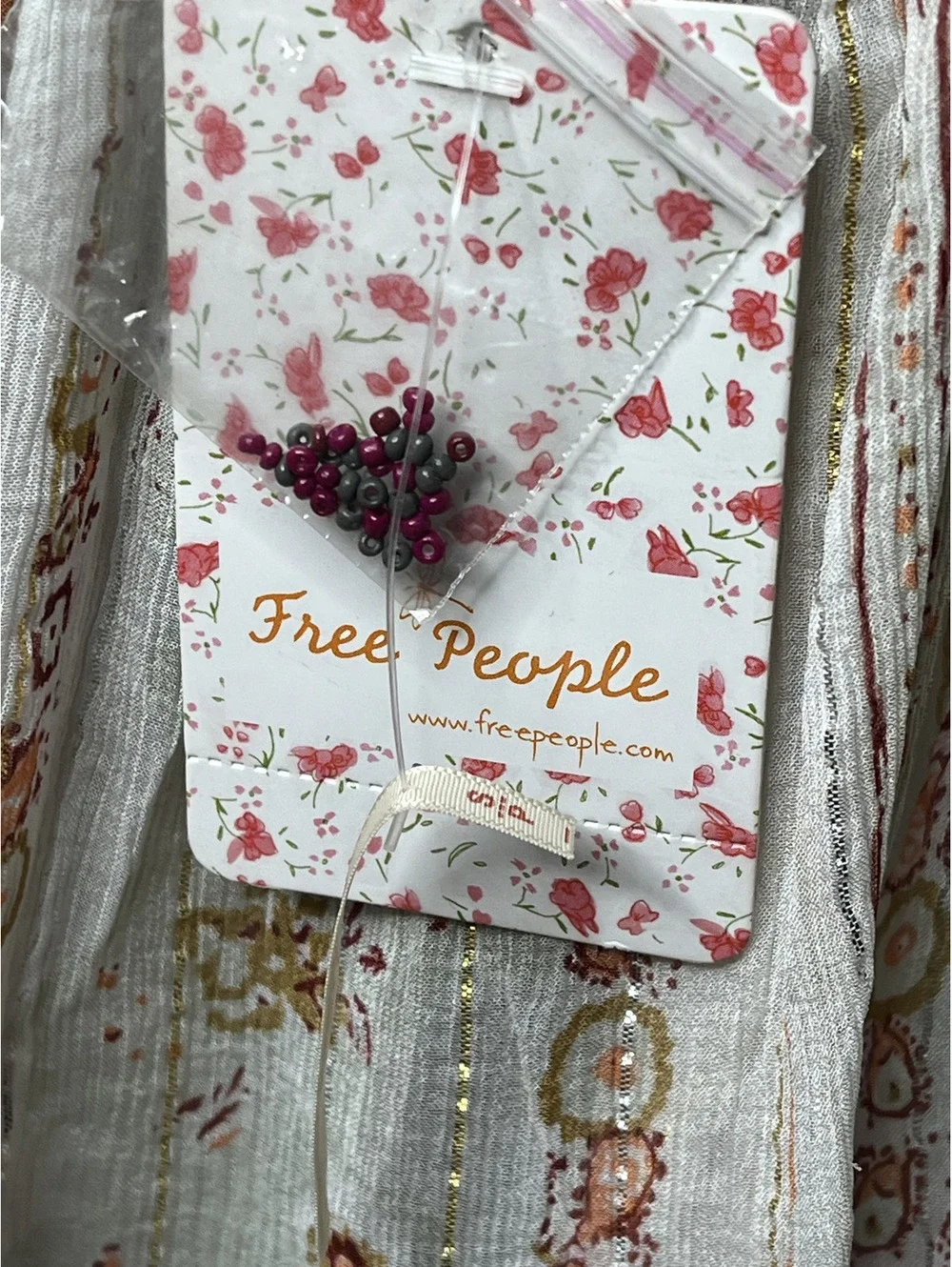 NWT Free People Women's Ivory Combo Dress Size Small